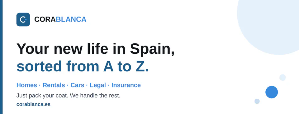 Existing Corablanca publication visual with its logo and relocation offer.